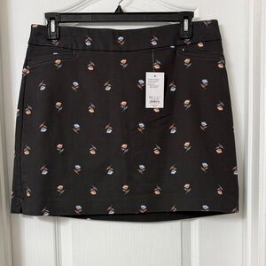 Croft & Barrow the effortless stretch skort black floral skort Size 14